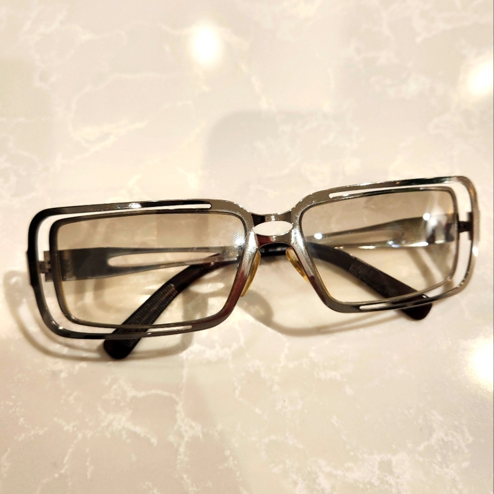 Throwback MOSCHINO 3182-S Metal Frame Double Rim Sunglasses Mase Italy 54-15-130
